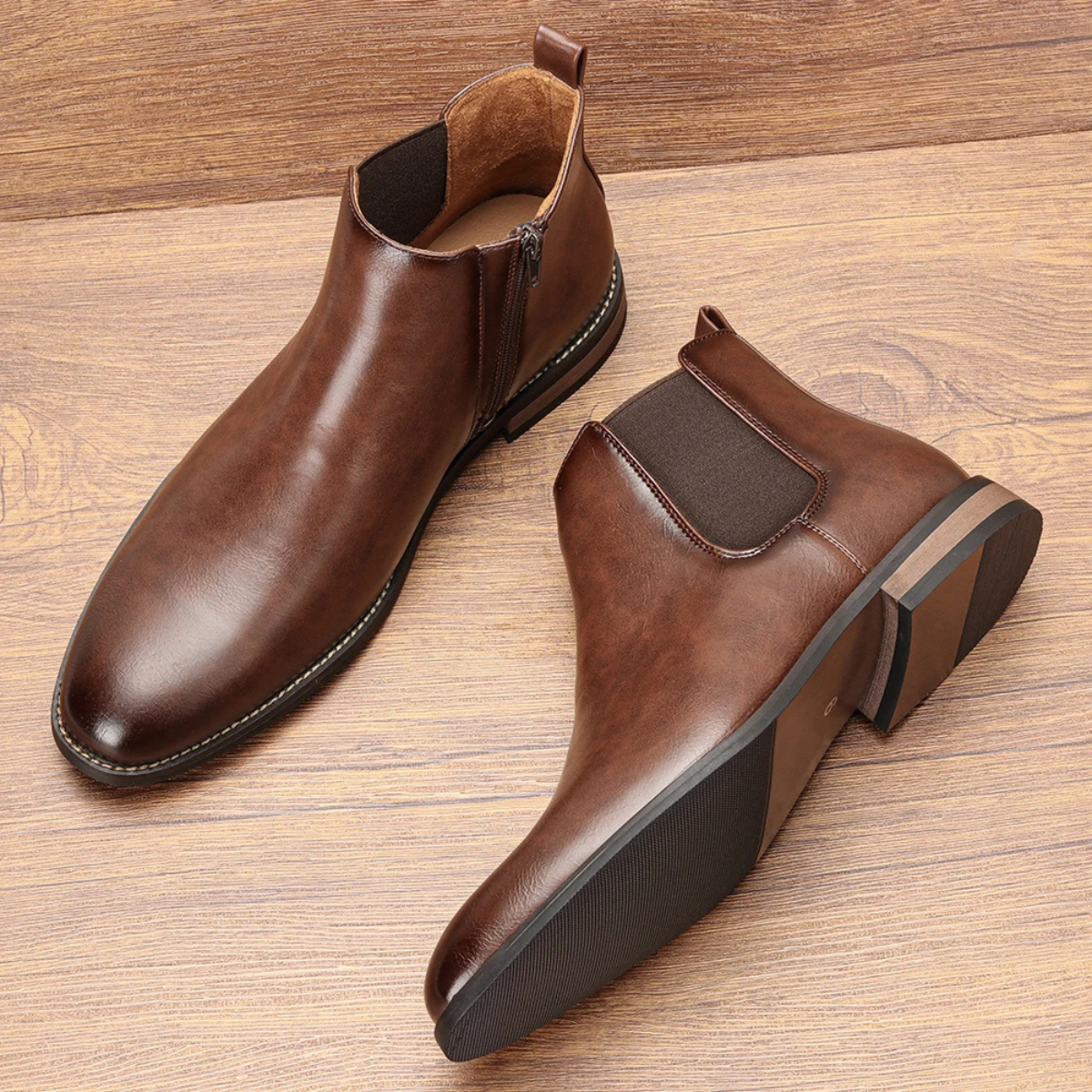 The Sicily Men’s Smart Casual Slip On Leather Chelsea Boots