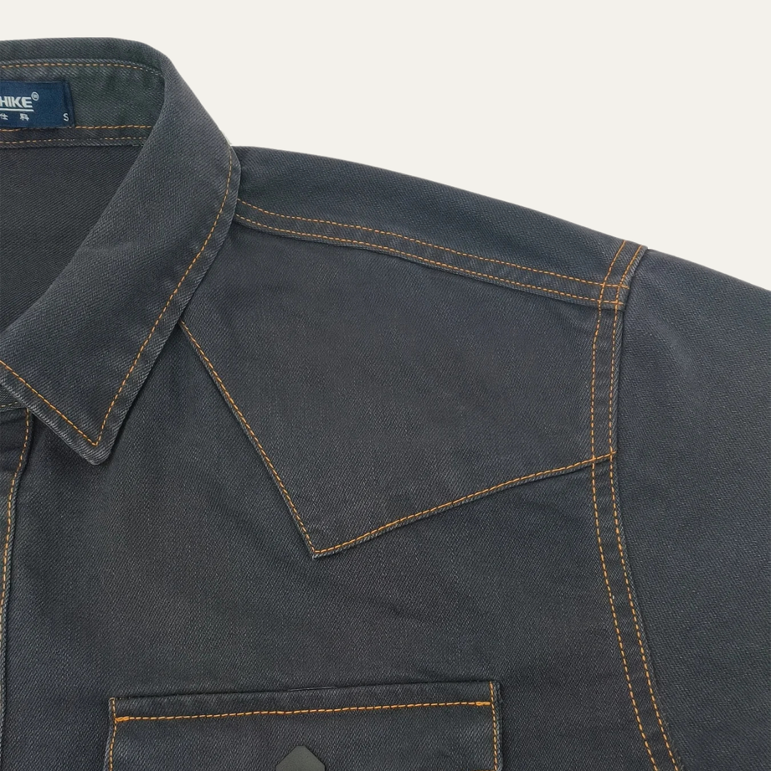 The Glenwood Court Men’s Vintage Dark Gray Denim Shirt