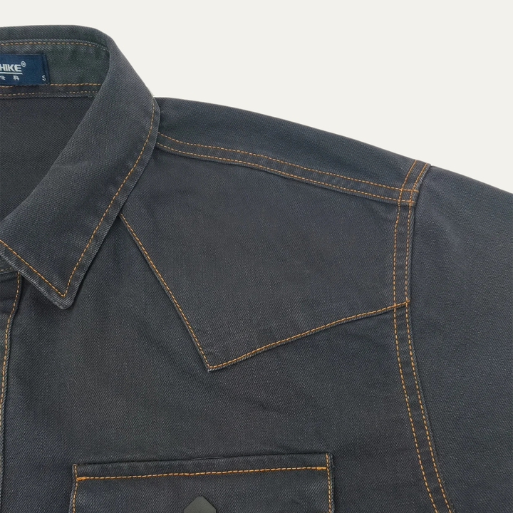 The Glenwood Court Men’s Vintage Dark Gray Denim Shirt