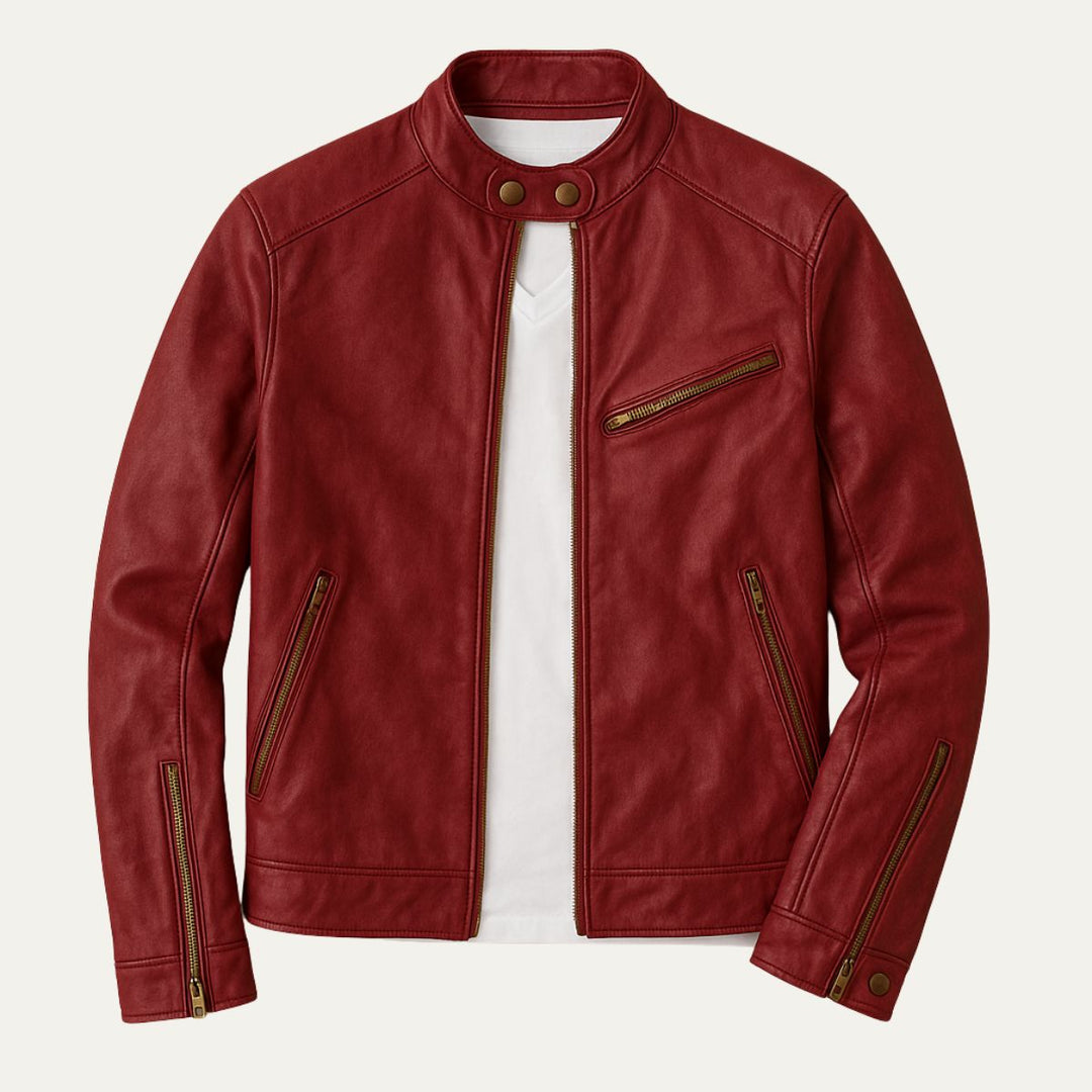 The Brooklyn Faux Leather Biker Jacket – Men’s Classic Motorcycle Style