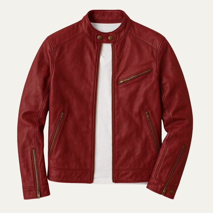 The Brooklyn Faux Leather Biker Jacket – Men’s Classic Motorcycle Style