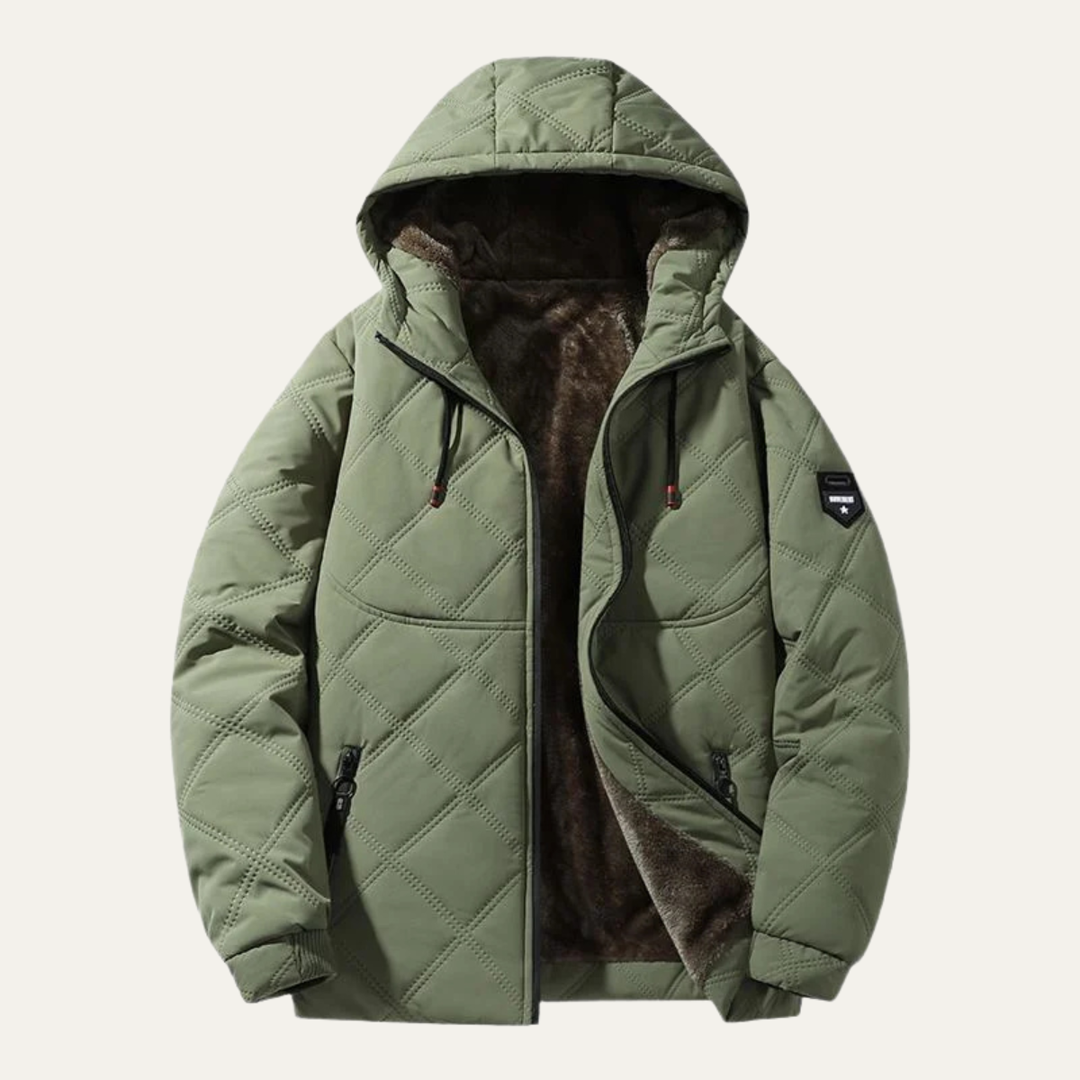 The Greenock Men’s Warm Winter Quilted Puffer Jacket with Fleece Lining