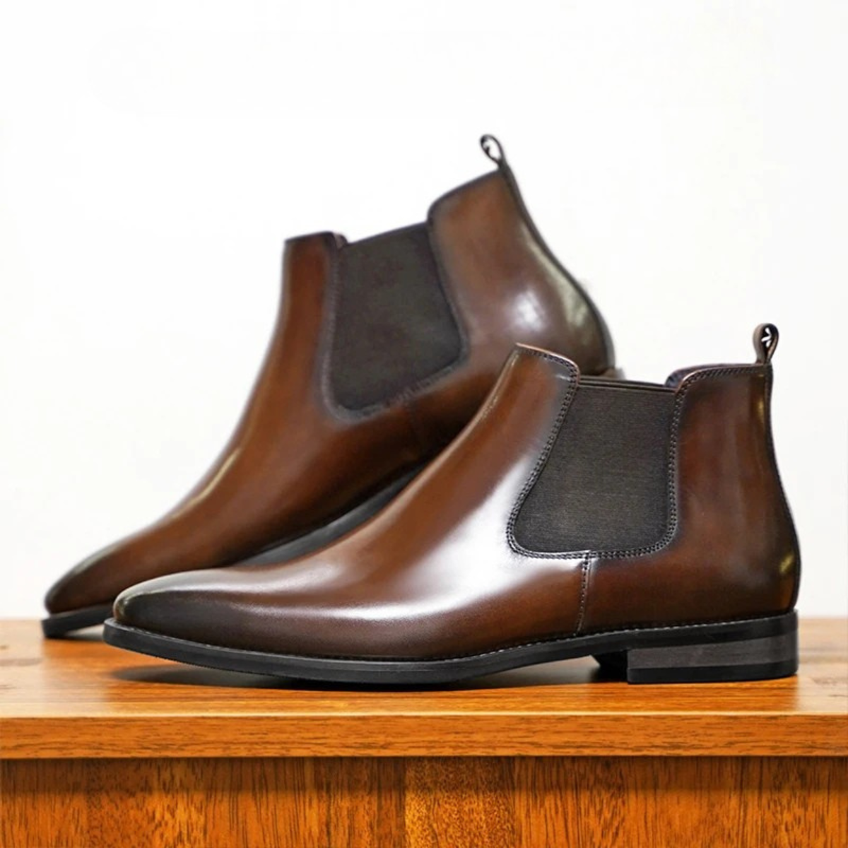 The Liguria Men’s Leather Classic Slip On Ankle Chelsea Boots