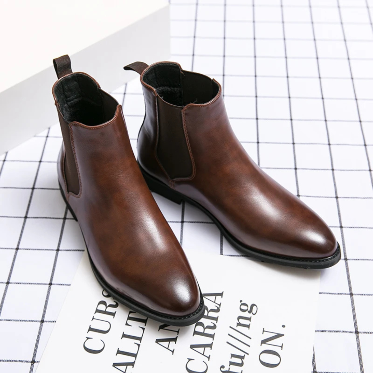 The Salerno Men’s Classic Slip On Leather Chelsea Boots – Brown