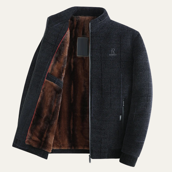 The Orbetello Men’s Warm Stand Collar Zip Up Coat Fleece Lined Jacket