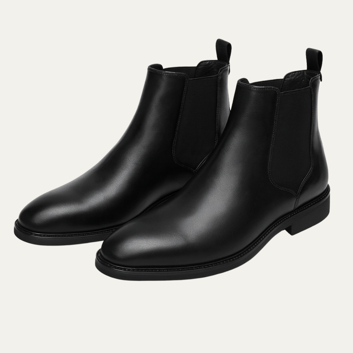 The Lucerne Men’s Classic Slip On Leather Chelsea Boots – Black
