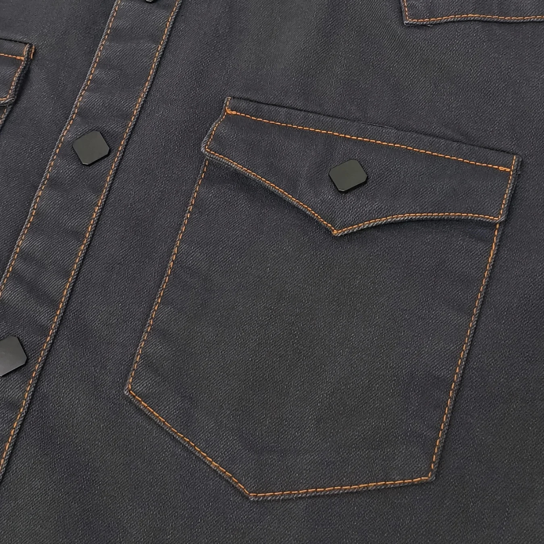 The Glenwood Court Men’s Vintage Dark Gray Denim Shirt