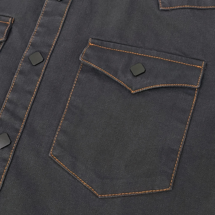 The Glenwood Court Men’s Vintage Dark Gray Denim Shirt