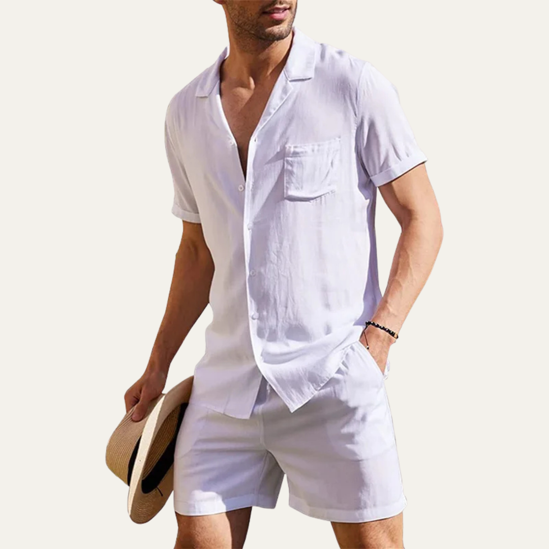 The Riverwood Men’s Cotton Shirt & Shorts Set