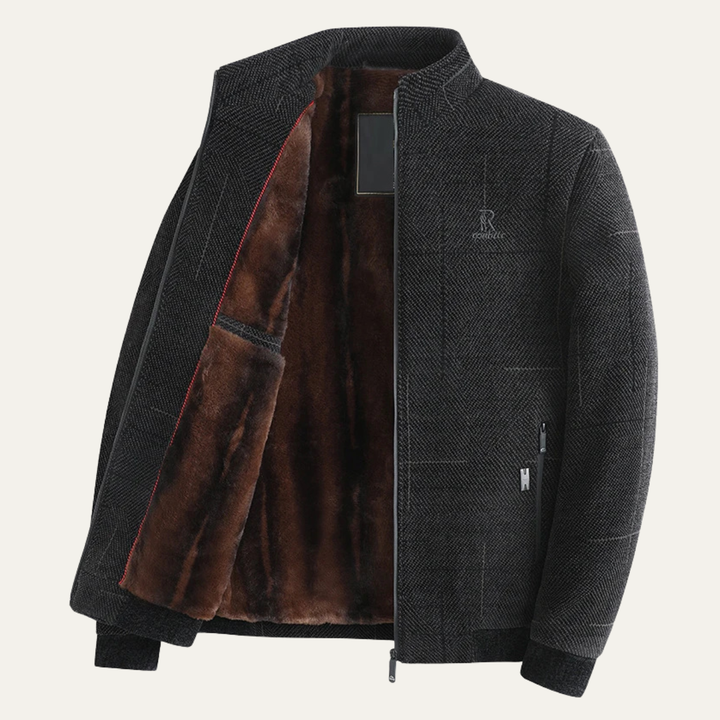 The Orbetello Men’s Warm Stand Collar Zip Up Coat Fleece Lined Jacket