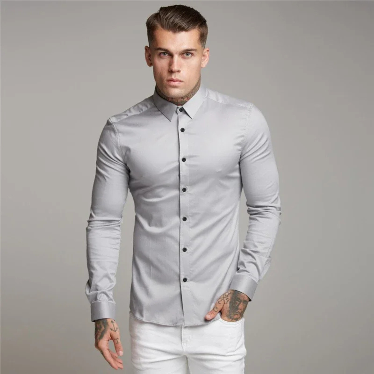 The Biarritz Men’s Smart Casual Button Up Slim Fit Dress Shirt