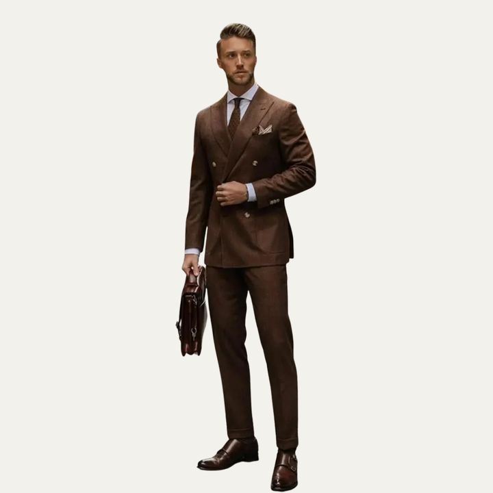 The Lampedusa Men's Tailored Business Suit - Brown