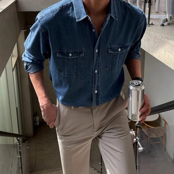 The Brindisi Men’s Button Down Classic Denim Shirt