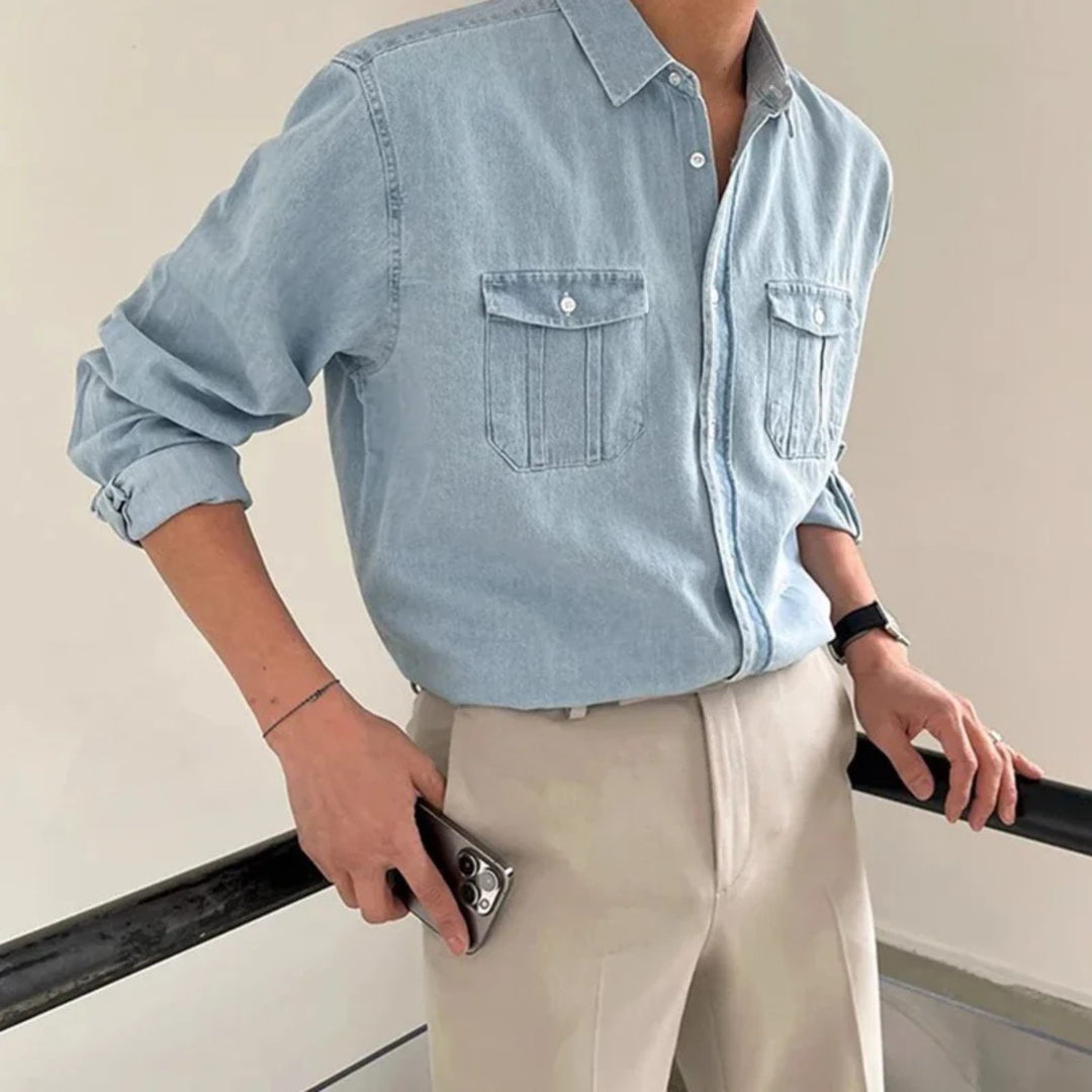 The Brindisi Men’s Button Down Classic Denim Shirt