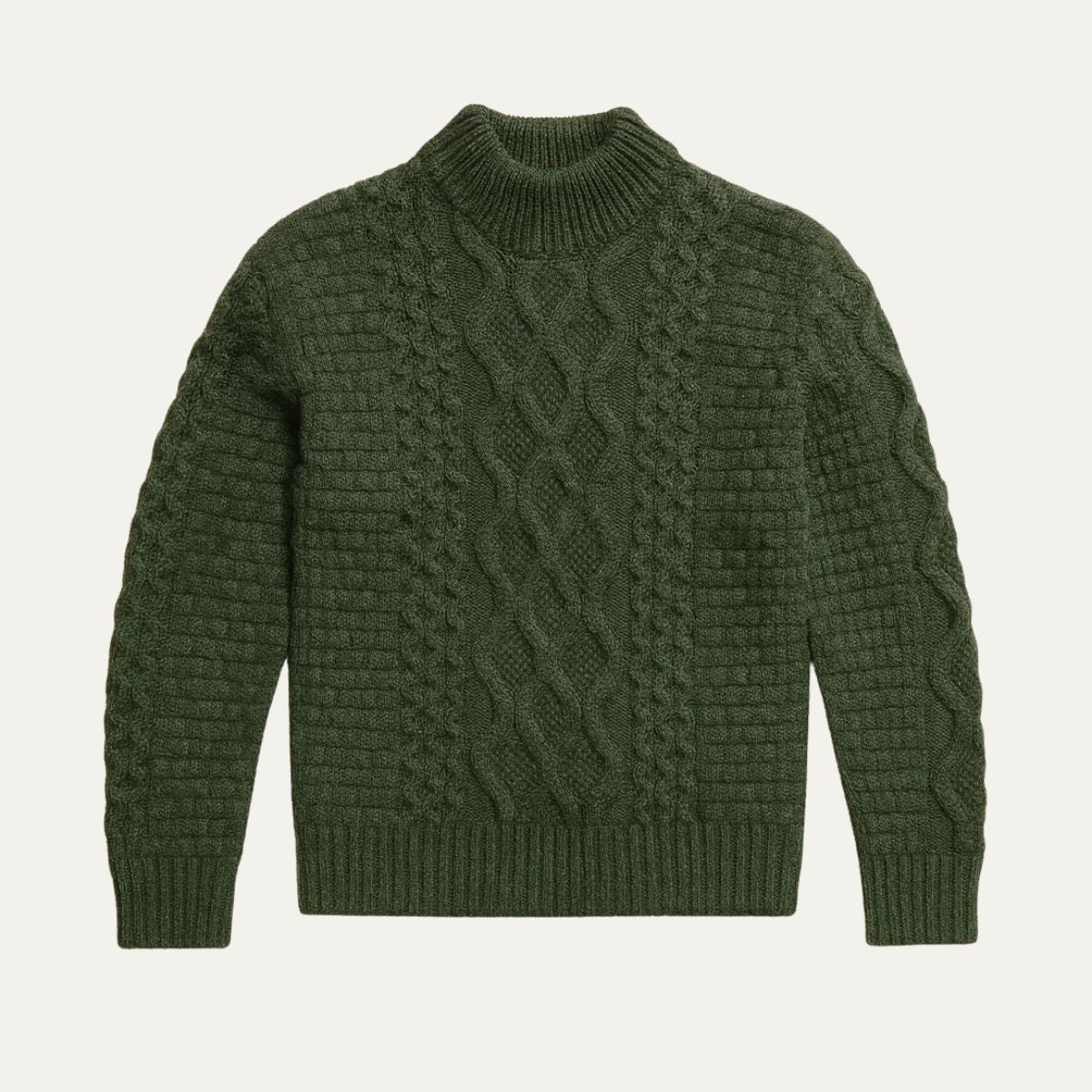 The Dublin Quarter Zip Wool Cable Knit Sweater for Men