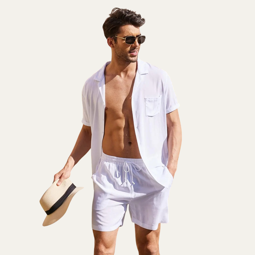 The Riverwood Men’s Cotton Shirt & Shorts Set