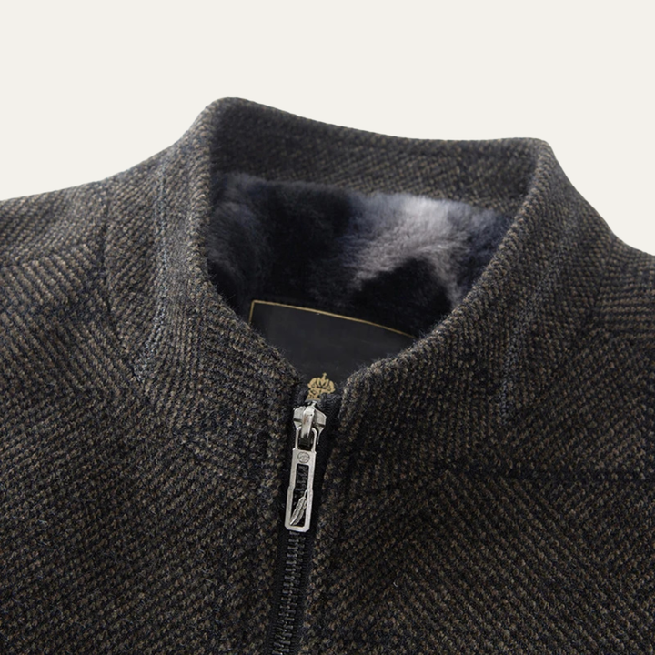 The Orbetello Men’s Warm Stand Collar Zip Up Coat Fleece Lined Jacket