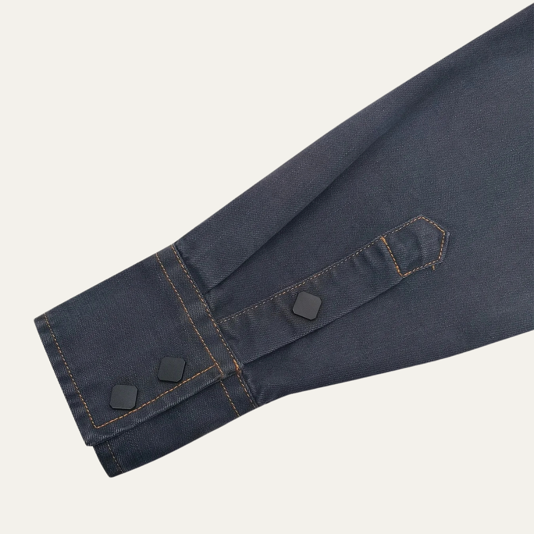 The Glenwood Court Men’s Vintage Dark Gray Denim Shirt