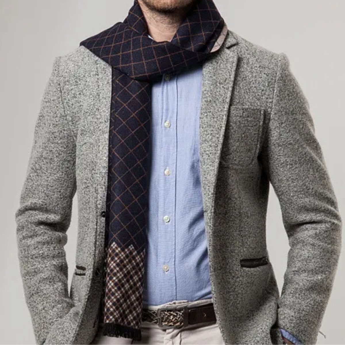 The Champs Élysées Cashmere Merino Scarf for Men - Black