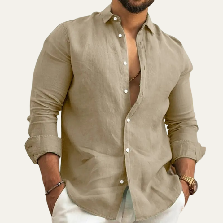 The Polignano Men’s Relaxed Button Up Linen Summer Shirt