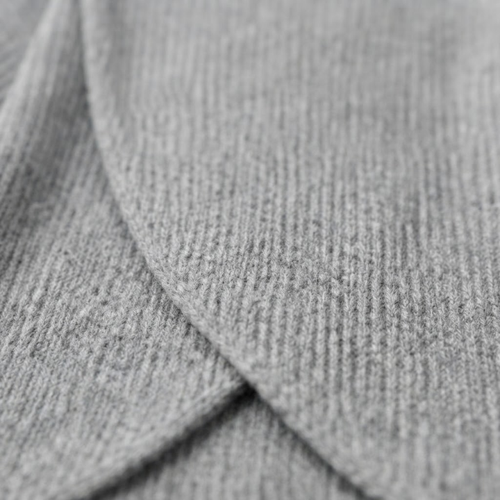Women's Ribbed Sweater with Asymmetrical Slit Hem
