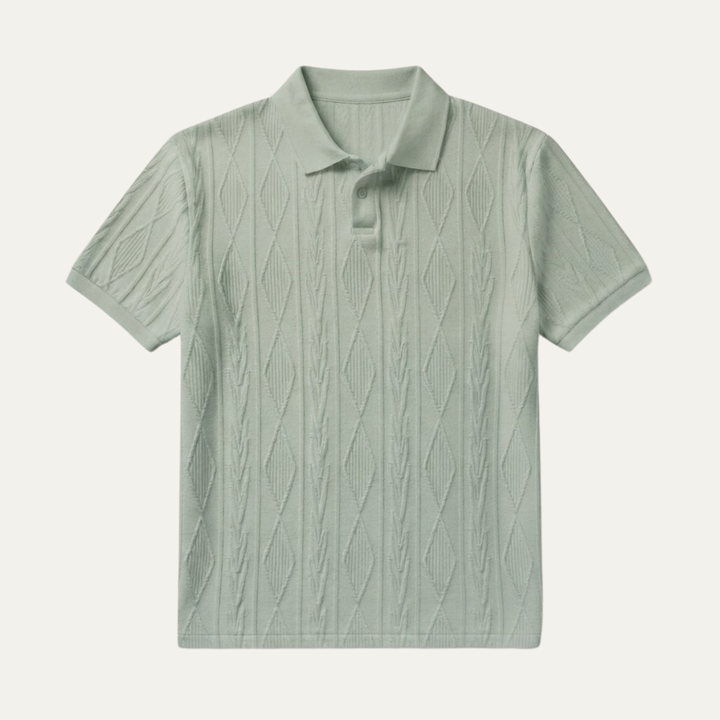 The Ridgebrook Men’s Textured Button Up Casual Polo Shirt