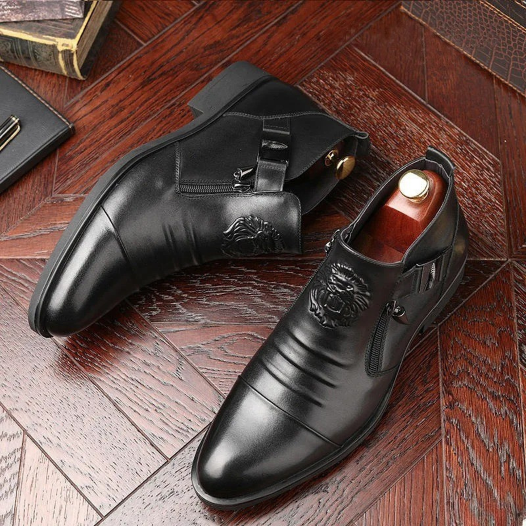 The Barbaresco Men’s Pointed Toe Faux Leather Ankle Boots