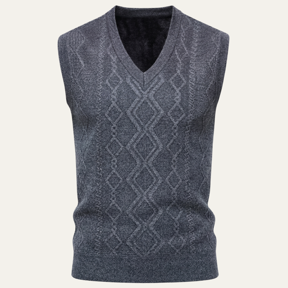The Canazei Men’s Winter Cable Knitted V Neck Sweater Vest