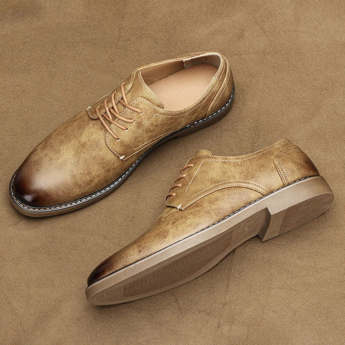 The Monopoli Men’s Lace Up Casual Oxford Leather Shoes