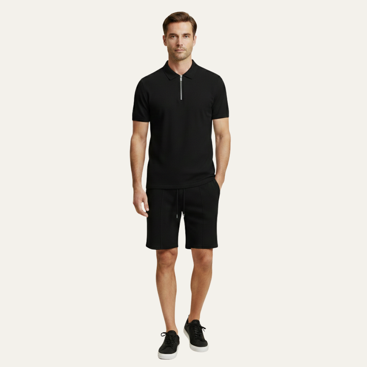 The Oakfield Park Men’s Solid Color Casual Summer Set – Shirt & Shorts Set