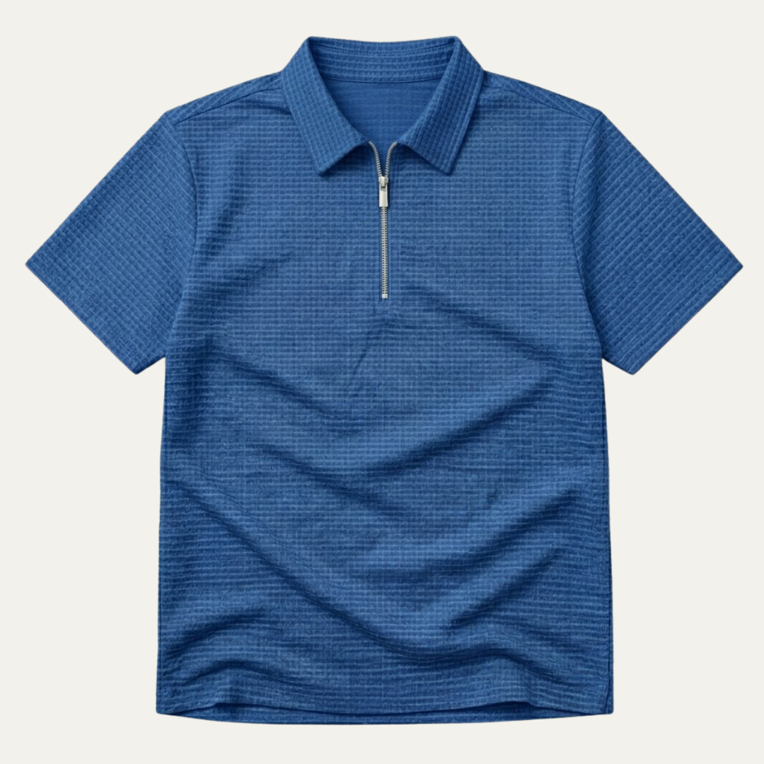 The Ravenswood Men’s Waffle Knit Half Zip Polo Shirt