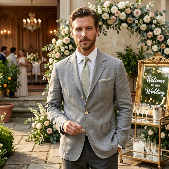 The Milan Men's Stylish Cotton Jacket - Lightweight Blazer - Wedding Guest