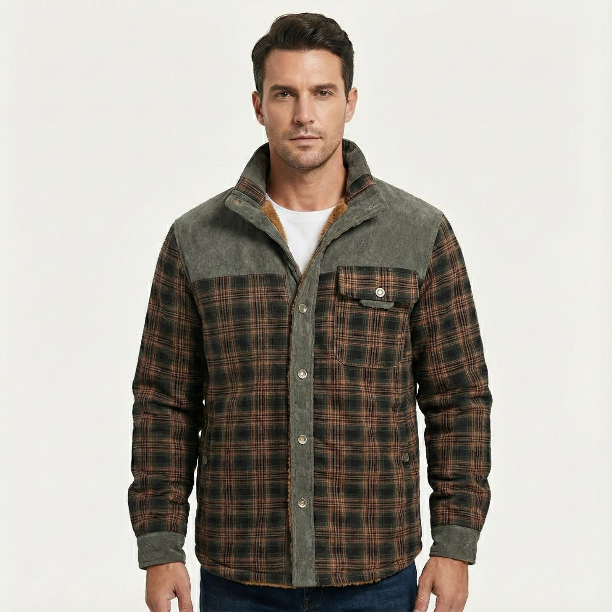 The Gallipoli Men’s Warm Winter Plaid Check Jacket