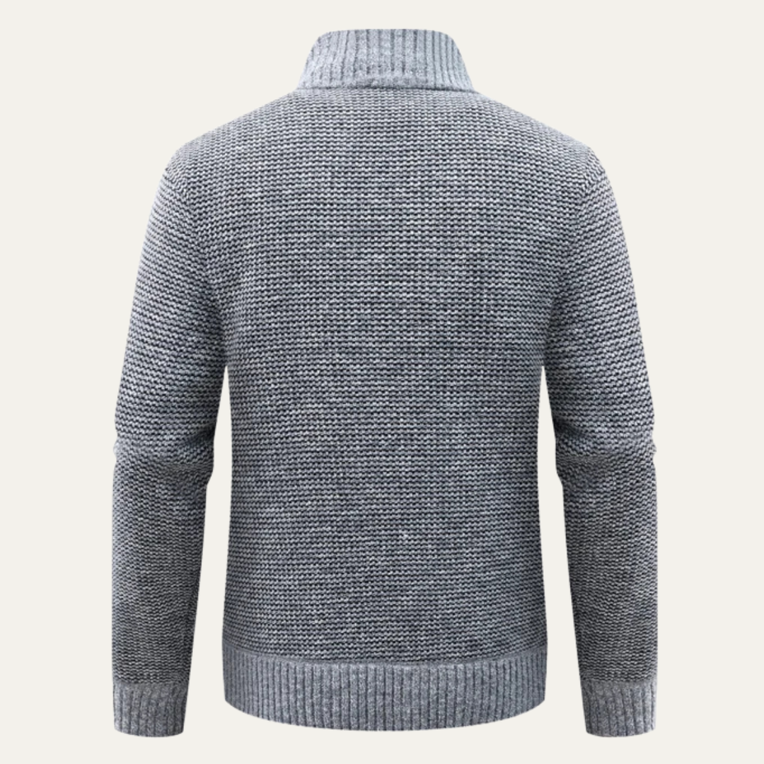 The Baveno Men’s Winter Zip Up Quilted Knit Puffer Jacket