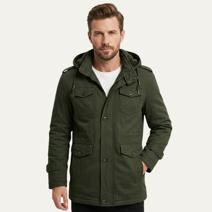 The Oakfield Men’s Warm Fleece Lined Hooded Winter Parka Jacket