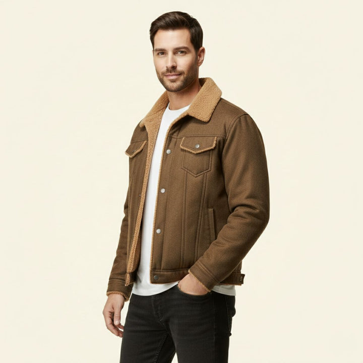 The Braxton Men’s Shearling Vintage Faux Leather Jacket