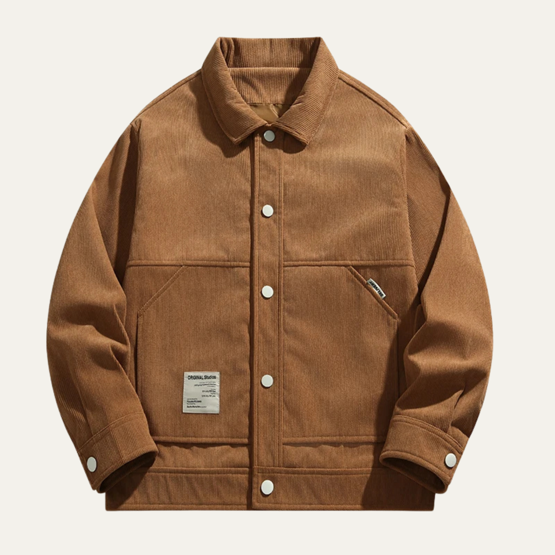 The Cala Luna Men’s Casual Button Up Lapel Corduroy Jacket
