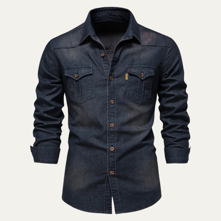 The Roseland Men’s Trendy Slim Fit  Stand Collar Cotton Shirt
