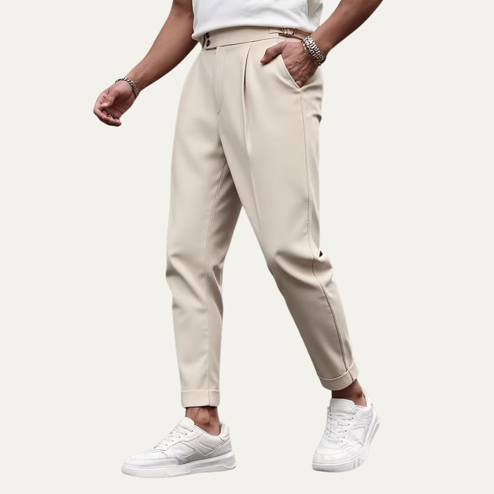 The Dromana Men’s Tailored Smart Slim Fit Pleated Dress Pants
