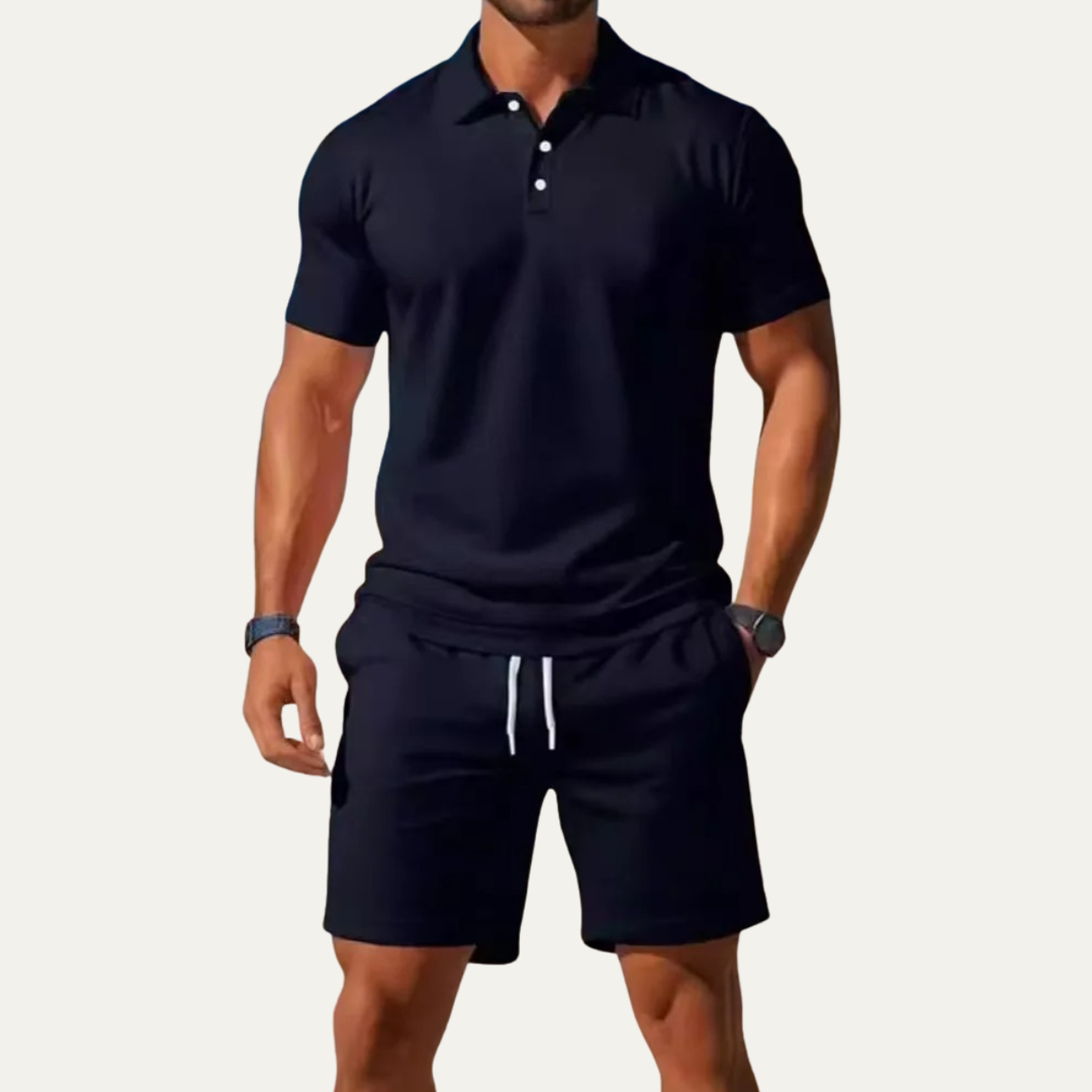 The Conegliano Men’s Summer Polo Shirt and Shorts Set – Casual Two Piece Outfit