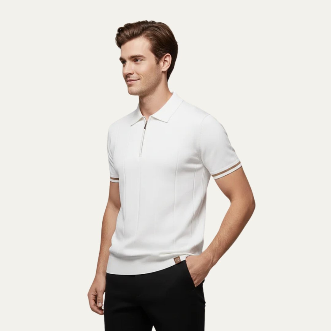 The Pavia Hills Men’s Short Sleeve Zip Polo
