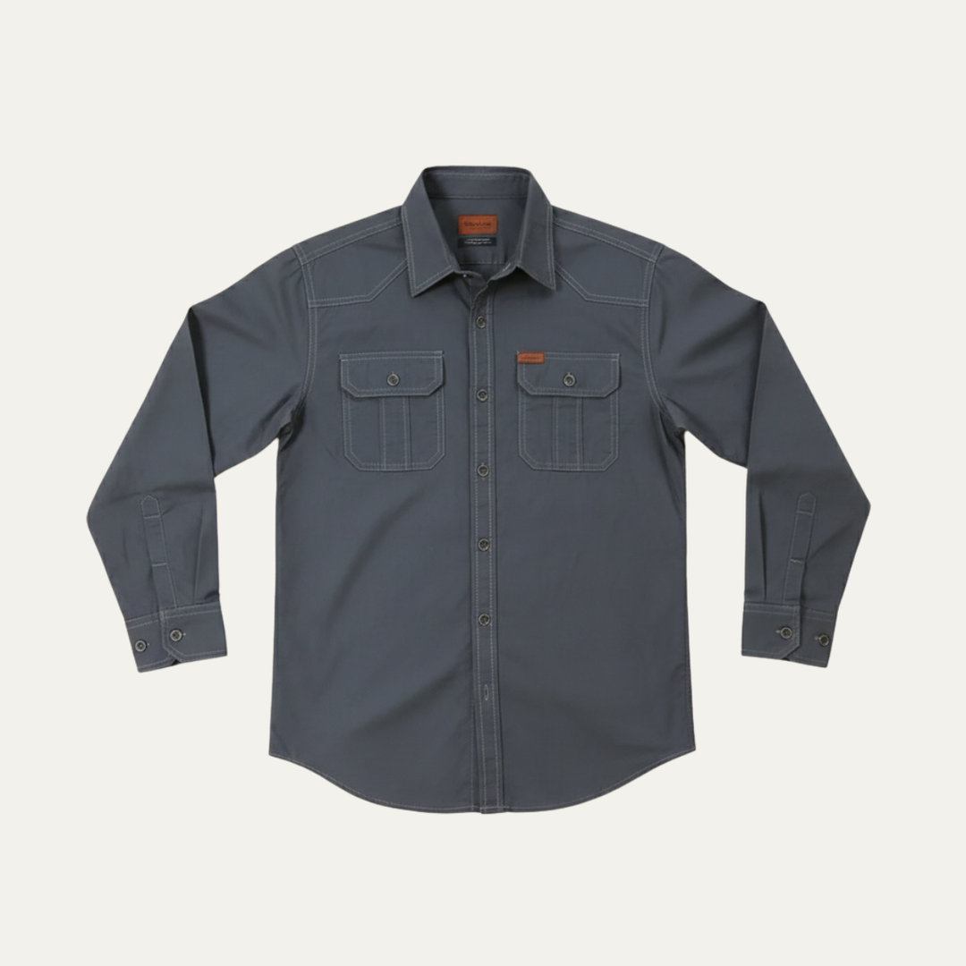 The Cedarfield Men’s Solid Color Multi Pocket Soft Cargo Shirt