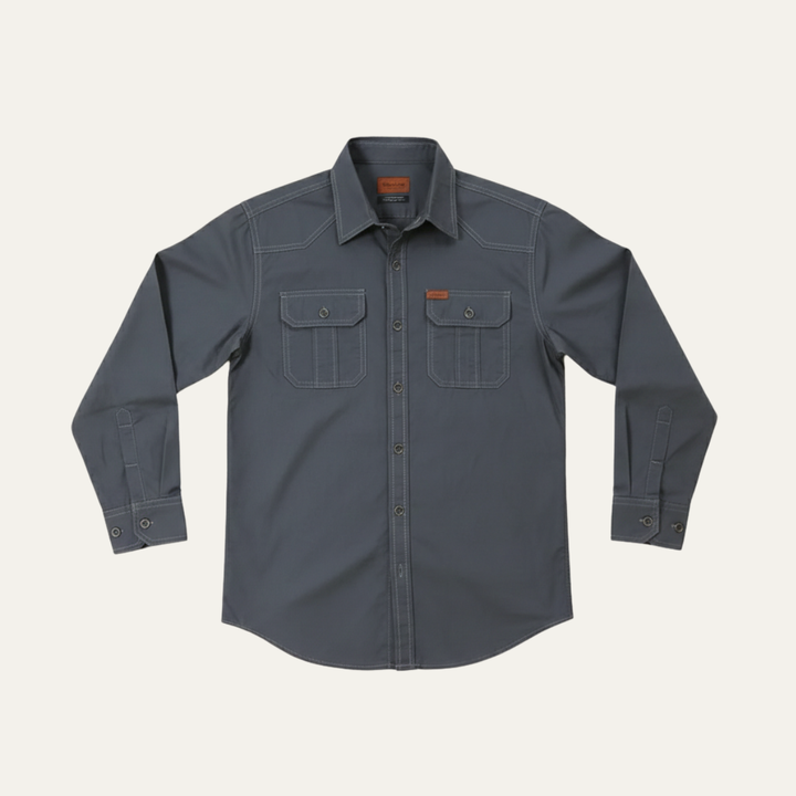 The Cedarfield Men’s Solid Color Multi Pocket Soft Cargo Shirt