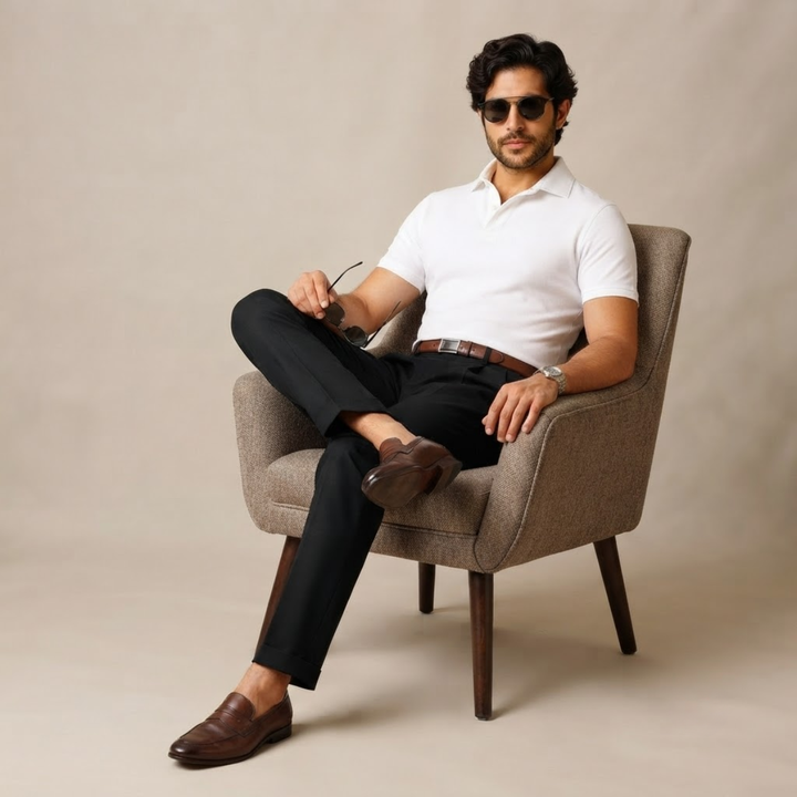 The Montfield Men’s Double Pleated High Waist Straight Leg Pants