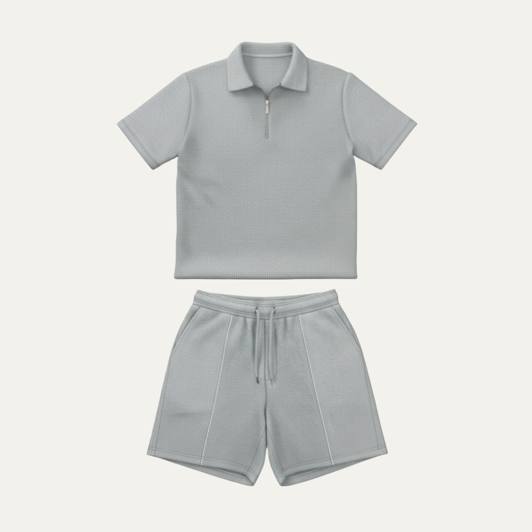 The Oakfield Park Men’s Solid Color Casual Summer Set – Shirt & Shorts Set