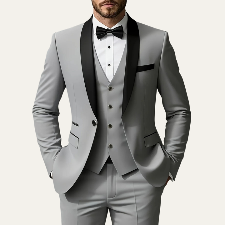The Alba Men’s Classic 3 Piece Suit Set – Blazer Vest and Pants Formal Suit