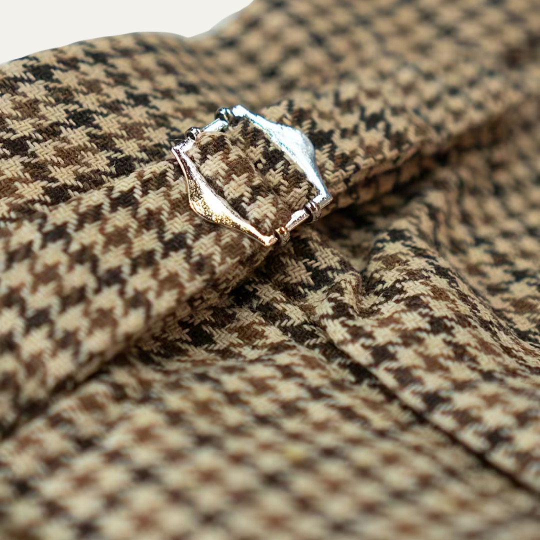 The Barossa Men’s High Waisted Houndstooth Vintage Dress Pants