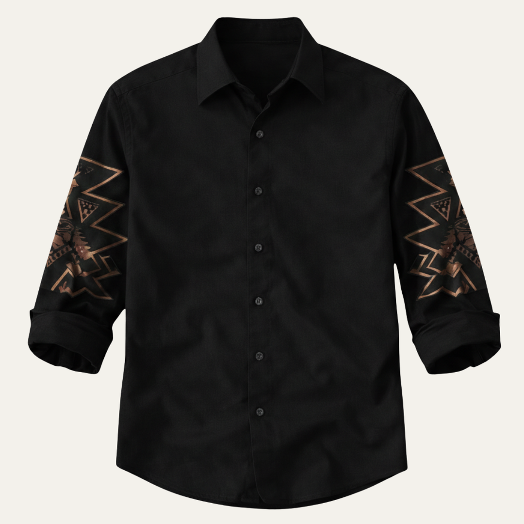 The Westbury Hill Men’s Two Tone Patchwork Western Casual Denim Shirt