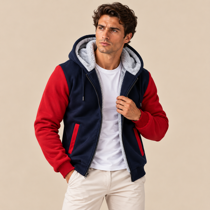 The Taormina Men’s Winter Fleece Line Zip Up Hoodie Jacket