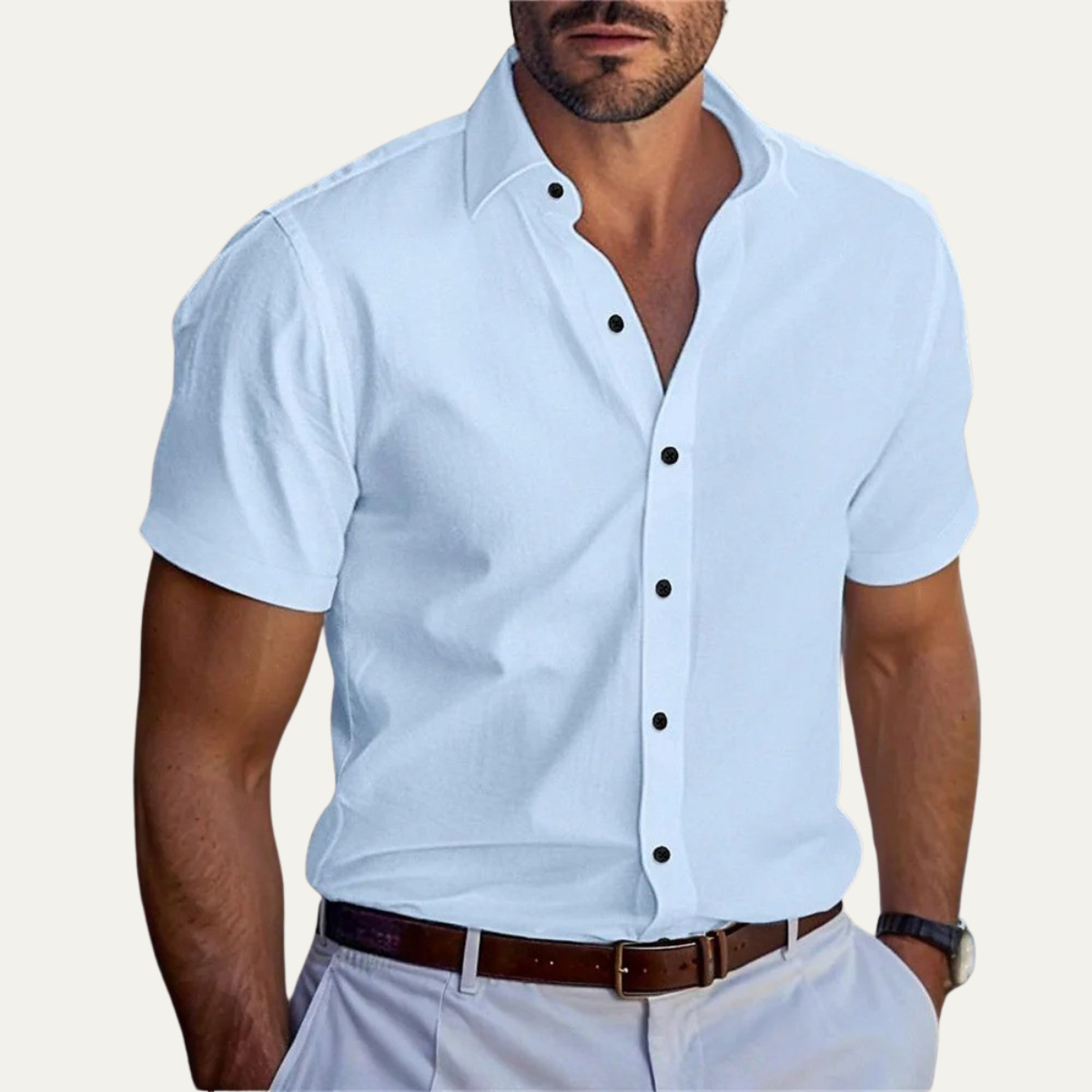 The Belluno Men’s Casual Business Solid Button-Up Shirt